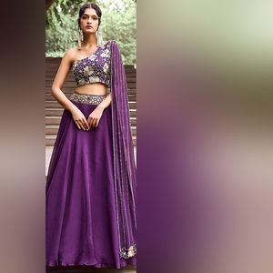 Purple Organza Lehenga